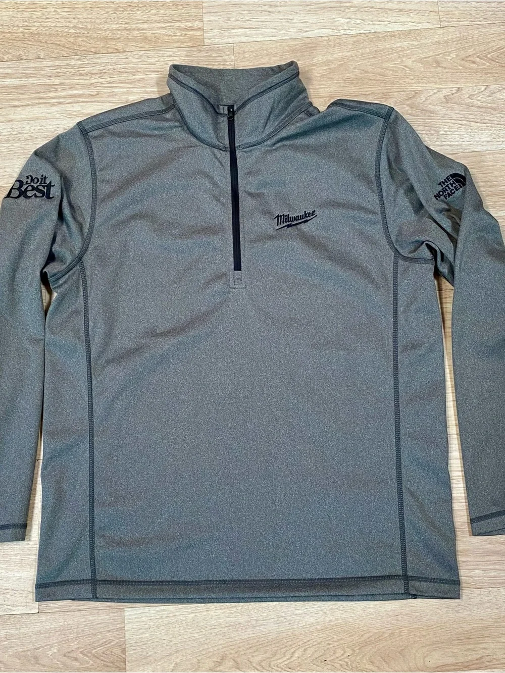 Milwaukee Tools x Do It Best x TNF Pullover Mens Large Grey 1/4 Zip Shirt Jacket